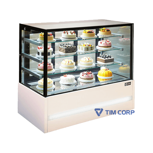 Tủ trưng bày bánh EasyBest Eden 10 dung tích lớn, giữ bánh tươi ngon, kính cong hiện đại cho quán cà phê và tiệm bánh.
