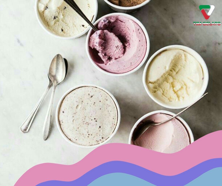 Bề mặt gelato bị khô và xuất hiện tinh thể đá nhỏ – minh họa hậu quả khi bảo quản gelato sai cách hoặc mở tủ lạnh quá lâu.