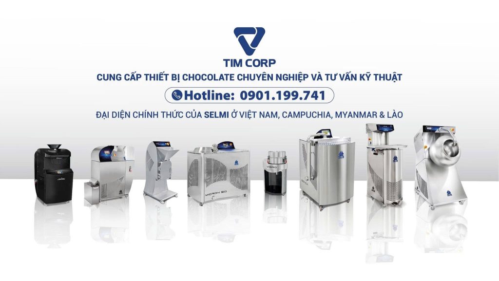 Các dòng thiết bị làm chocolate Selmi được phân phối bởi TIM Corp.